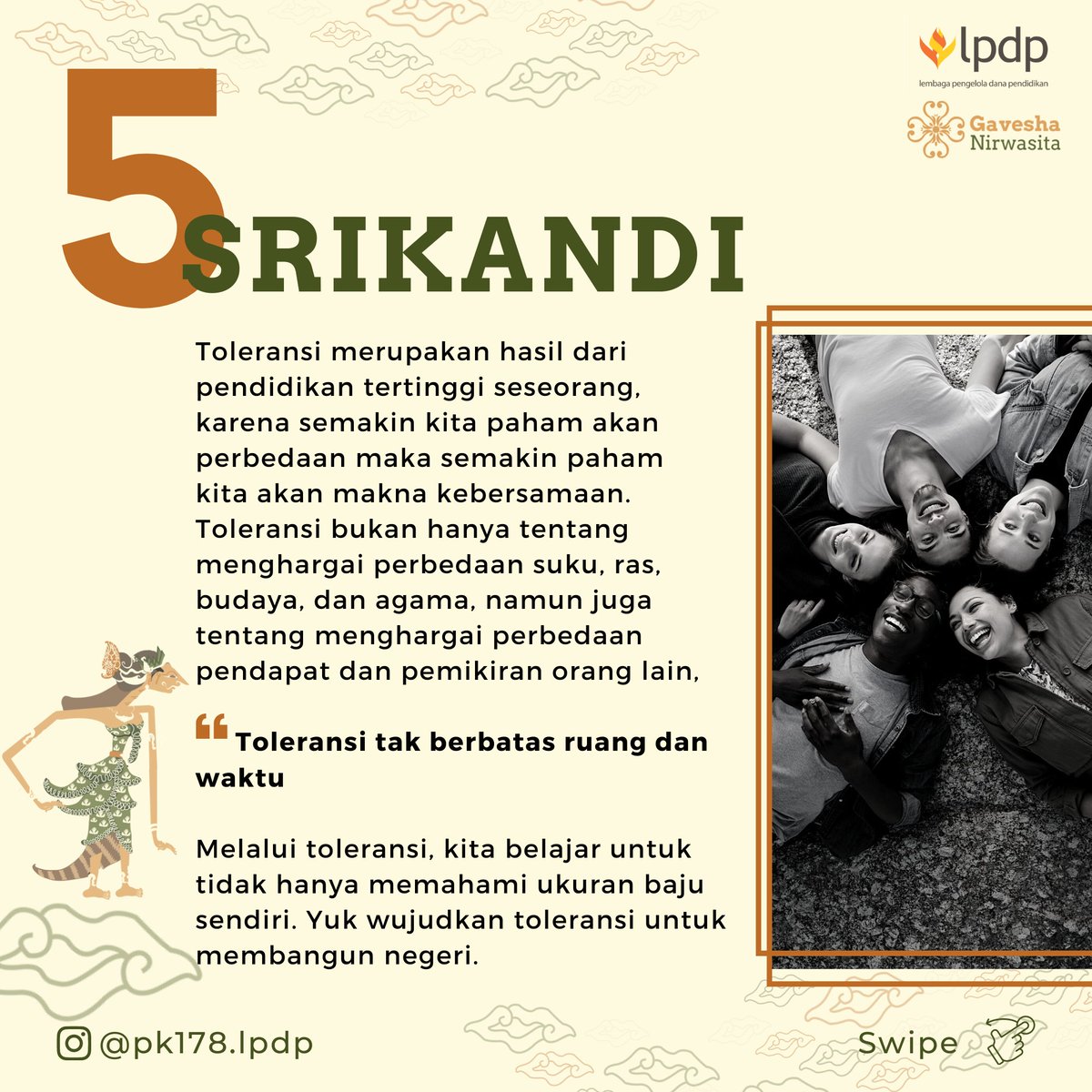 erlityas's tweet photo. menjadi fondasi kemerdekaan bangsa. Persatuan ini masih harus terus ditegakkan guna memajukan tanah air tercinta.

Karena bersatu kita teguh, bercerai kita runtuh.

@lpdp_ri 
#EmbraceDiversity
#TegakkanToleransi
#DiriUntukNegeri
#IndonesiaTangguhIndonesiaTumbuh
#AkuPastiMengabdi https://t.co/GQKzQfvfsn