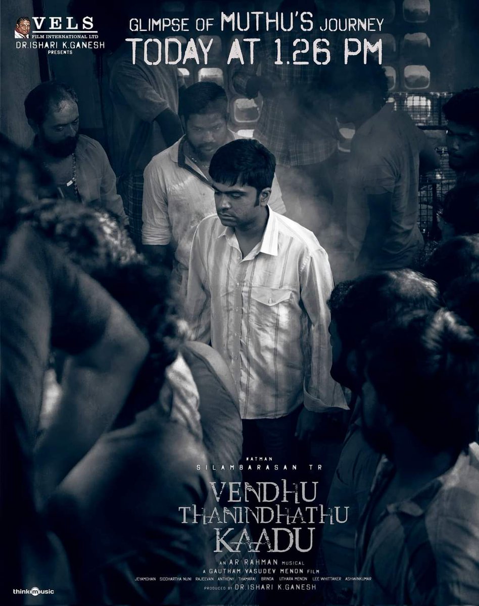 Lsattes's tweet photo. #VendhuThanindhathuKaadu - Glimpse of Muthu's Journey - Releasing today at 1:26PM (IST) 🔥 | #SilambarasanTR Silambarasan https://t.co/aGbUrU0Ihw