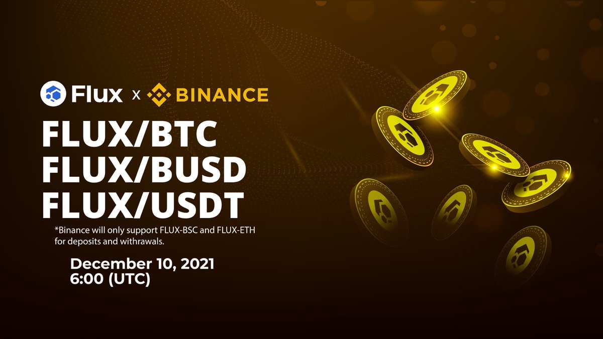 HUGE #FLUX NEWS

$FLUX has been listed on <a href="/binance/">Binance</a>!

And with three trading pairs no less, this is the start of the move to top 100, then 50!

This is the first of what I expect to many tier 1 listings, whose your money on next? <a href="/coinbase/">Coinbase 🛡️</a>? <a href="/FTX_Official/">FTX</a>? <a href="/cryptocom/">Crypto.com</a>? Another one?