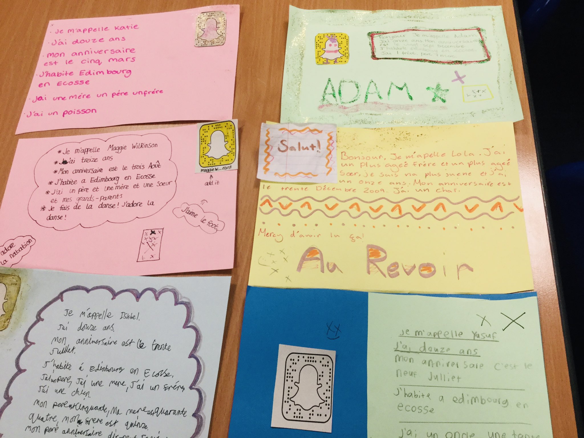 Craigmount Modflangs This Week Some S1 French Learners Craigmounths Loved Creating A Snapchat Profile In French 2b1 German Learners Made Gratitude Advent Calendars For Someone They Would Like To Thank Tiny