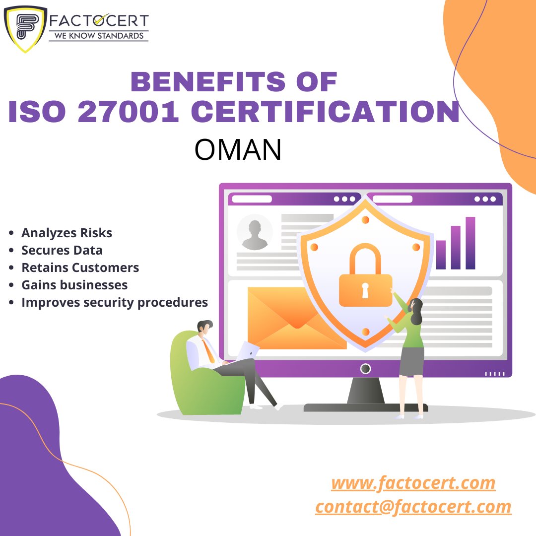 factocert's tweet photo. An efficient #ISO27001 #informationsecurityManagement system provides a management structure of authorities and methods that will keep the information protected. Get #Certified with #Factocert across #Oman and its regions. For more information, visit: https://t.co/YHeR4svRqb https://t.co/BeIc0OTnwV