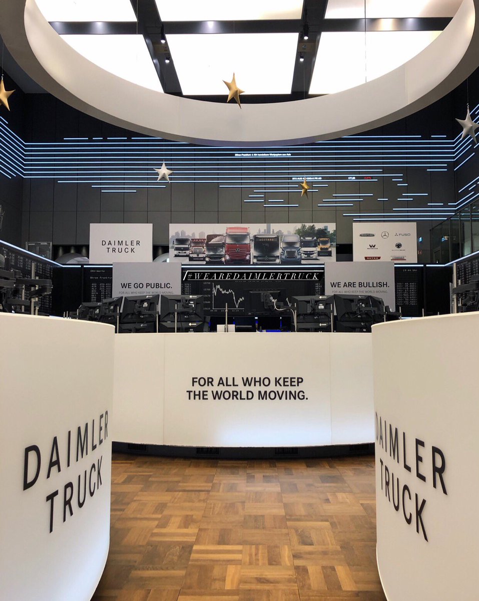 Good Morning from Frankfurt! We are ready to kick off our first Trading Day at <a href="/boersefrankfurt/">Deutsche Börse</a>. Tune in for this historic moment at 8:15 am CET: daimlertruck.com/events/index-2…
 
#ListedInFrankfurt #WeAreDaimlerTruck