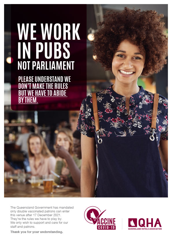 Vaccination posters for pubs and accommodation hotels are now available to download and print from the QHA website, for display in your venue: qha.org.au/vaccination-po… #qha #qldhotels #queensland