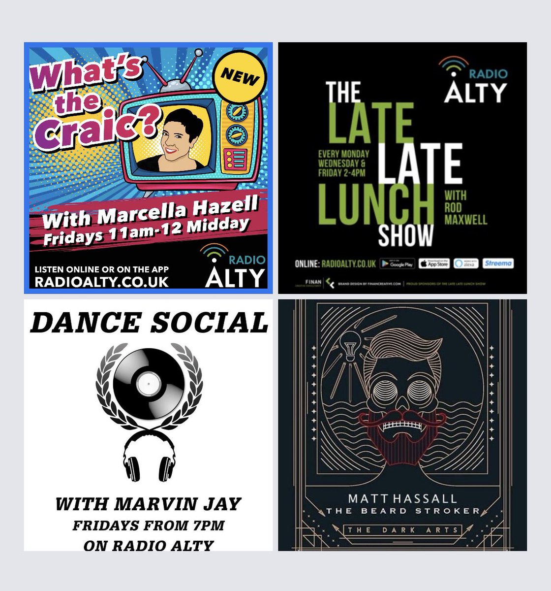 RadioAlty's tweet photo. Friday on https://t.co/avmIQb4eiC - #Whatsthecraic with Marcella - 11am, #theLateLateLunchshow - 2pm with Rod, and #DanceFriday with Marvin & Matt from 7pm. RadioAlty - 24/7 Music Radio for Alty and beyond…
Online - free apps - Alexa - Streema.
#dancefriday #alexa #RadioAlty https://t.co/z9LBVdcwr8