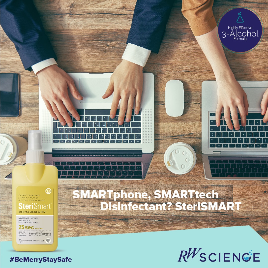 You’re so picky about what you buy, so why pick up the first disinfectant you see? SteriSmart acts fast, leaving zero residue, inflicting zero damage to a variety of surfaces!

#RWScience #IndianScience #Steri360  #excellence #madeinindia #science #disinfectant #healthexperts
