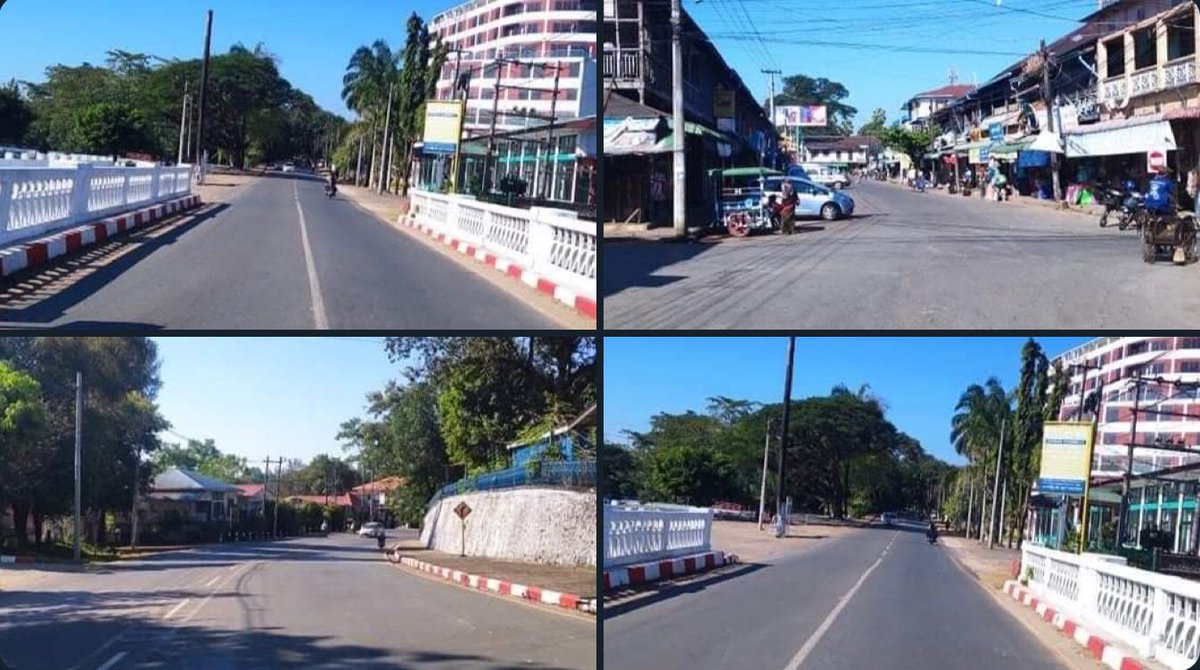 KhaingPw's tweet photo. People are nowhere to be found on the streets of Kantharyar.  Hpa-An, Karen state, has also expressed their disobedience to the military coup by not going out or by being silent of the streets.  #SilentStrike #Dec10Coup #WhatsHappeningInMyanmar https://t.co/pdUdOJEPQk