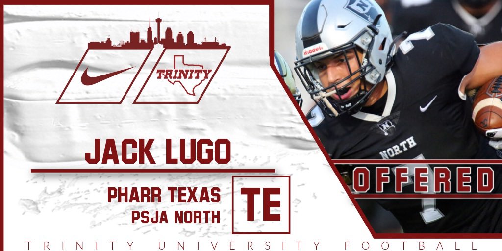 J7ugo's tweet photo. Beyond blessed to say I have earned another offer to play football at Trinity University #AGTG @JerhemeUrban83 https://t.co/21aXYeJtgb