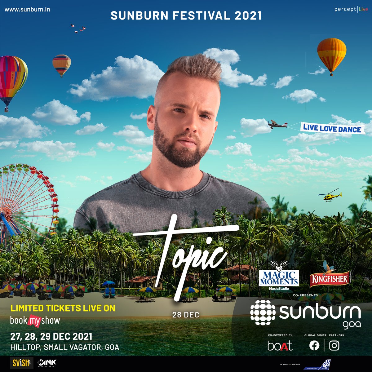 SunburnFestival's tweet photo. #INDIA
Presenting one of the upcoming global billboard nominated artist @topicmusictv at #SunburnGoa2021
Who's in for some melancholic dance music? 🕺
Catch him perform Live on 28th Dec!
🎟 are live on BookMyShow - https://t.co/qgymmpMK8L
#LifeIsCalling #LiveInYourLivingRoom https://t.co/TyrfXsei1R