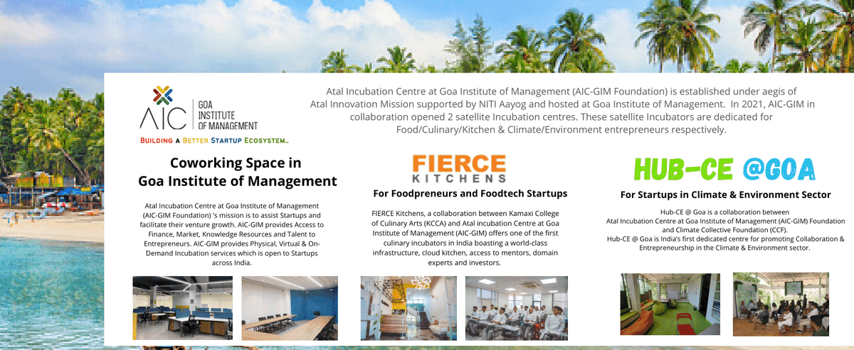 topgunRJ's tweet photo. #BuildingABetterStartupEcosystem in Goa &amp; India. @aicgim is under aegis of @AIMtoInnovate @NITIAayog @GIM_Sanquelim. Though sector agnostic, We run Acceleration &amp; Incubation Program for Food &amp; Culinary Entrepreneurs and Climate &amp; Environment Startups. Come, Build #AtGoaForIndia https://t.co/0vbolHdA7C