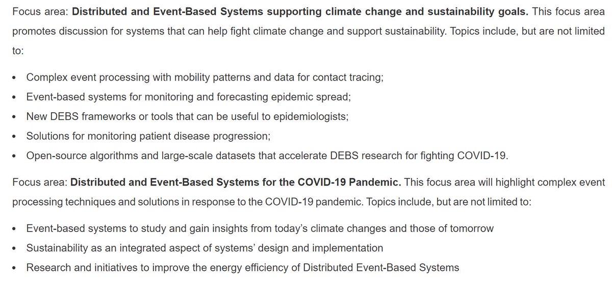 ACM_DEBS's tweet photo. Save the date: March 4⃣ is when research paper abstracts are due for #DEBS2022.

See the full CFP here: https://t.co/mKWbiL7KqF, including two exciting special focus areas👇 #climatechange #covid19 https://t.co/4dVrLCS7LE