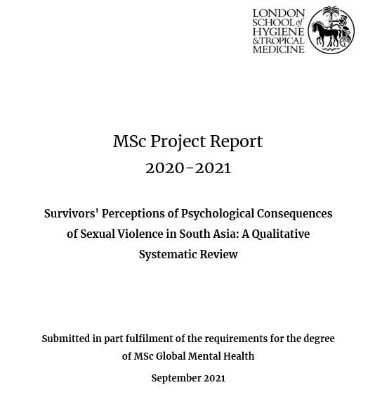 Celebrating our #AlumniAchievements!
Kudos to our former fellow, Komal Dayani for receiving a distinction for her MSc Global Mental Health dissertation from King's College London and the London School of Hygiene and Tropical Medicine, University of London. Wish you all the best!