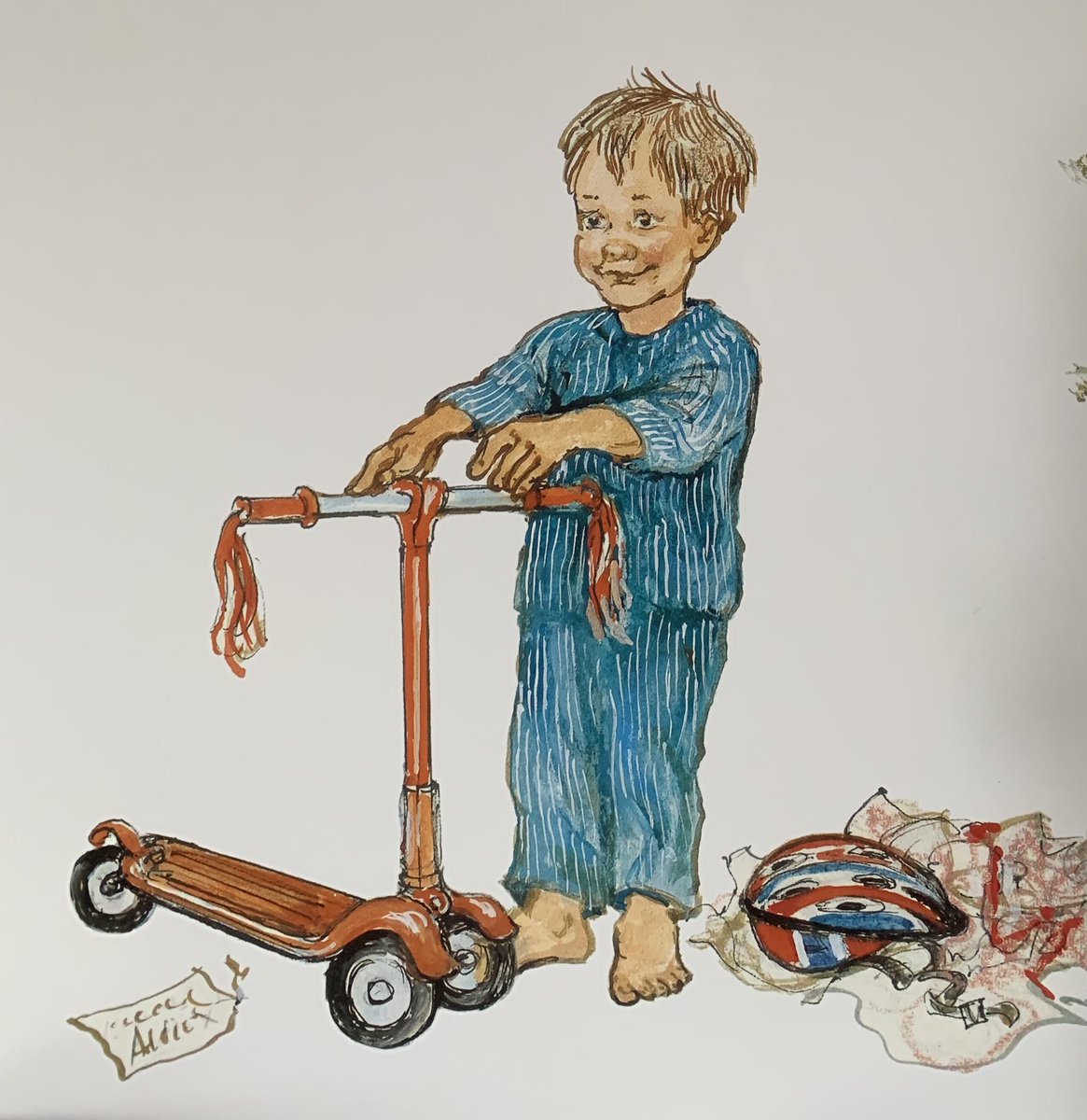 ShirleyHughes_'s tweet photo. ‘I like Christmas, don’t you, Great Uncle Will?’ said Alfie. 
‘You bet,’ said Great Uncle Will.

From Alfie’s Christmas https://t.co/X8h5yL0Vpn