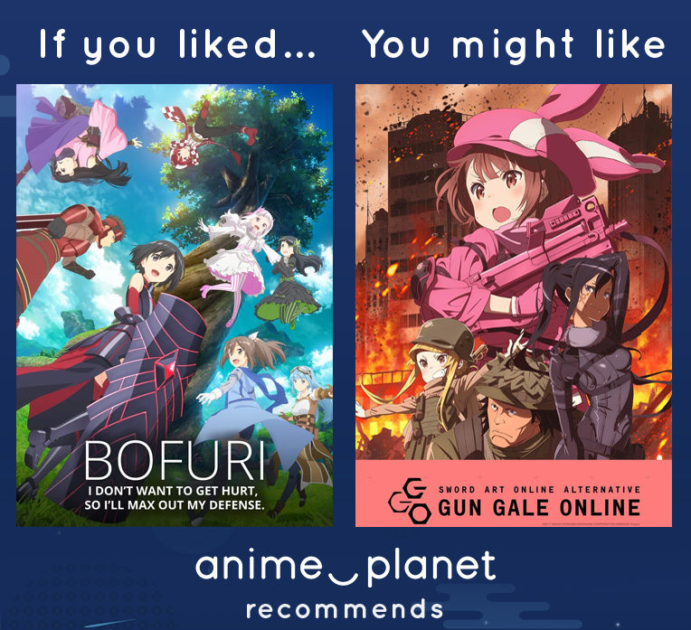 AnimePlanet's tweet photo. Do you have a better recommendation for Bofuri or SAOA: GGO fans? #APrecommends
➤ https://t.co/Ve49hJhT0S
➤ https://t.co/srK7GxbOmx https://t.co/S1PwxpiK6H
