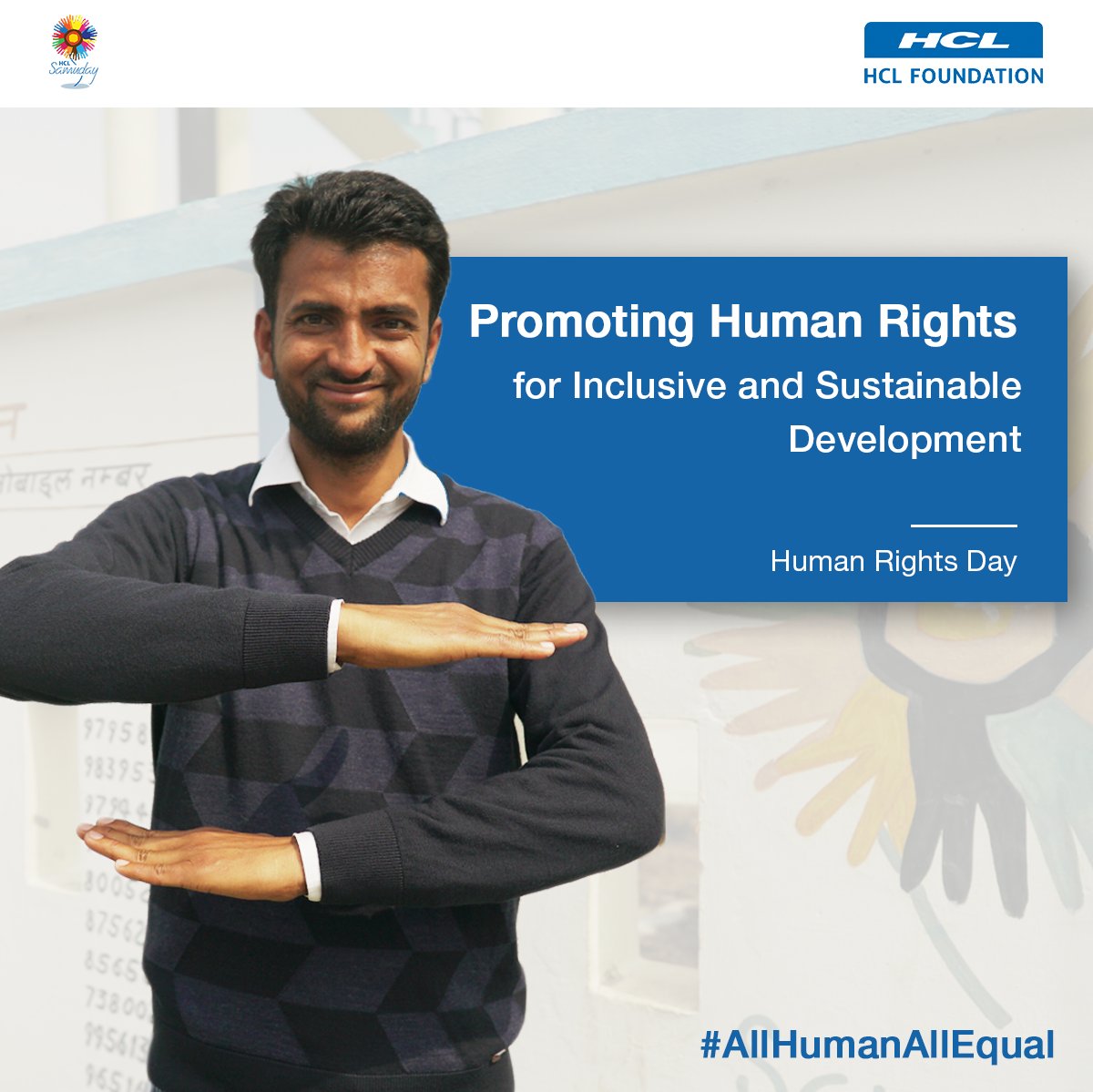 HCLSamuday's tweet photo. #HumanRightsDay emphasizes the need of ensuring a equitable world for every individual away from fear and discrimination.

Let us all commit to building inclusive and sustainable societies where human rights are protected, promoted and respected without distinction of any kind. https://t.co/1VQTbSeqHj