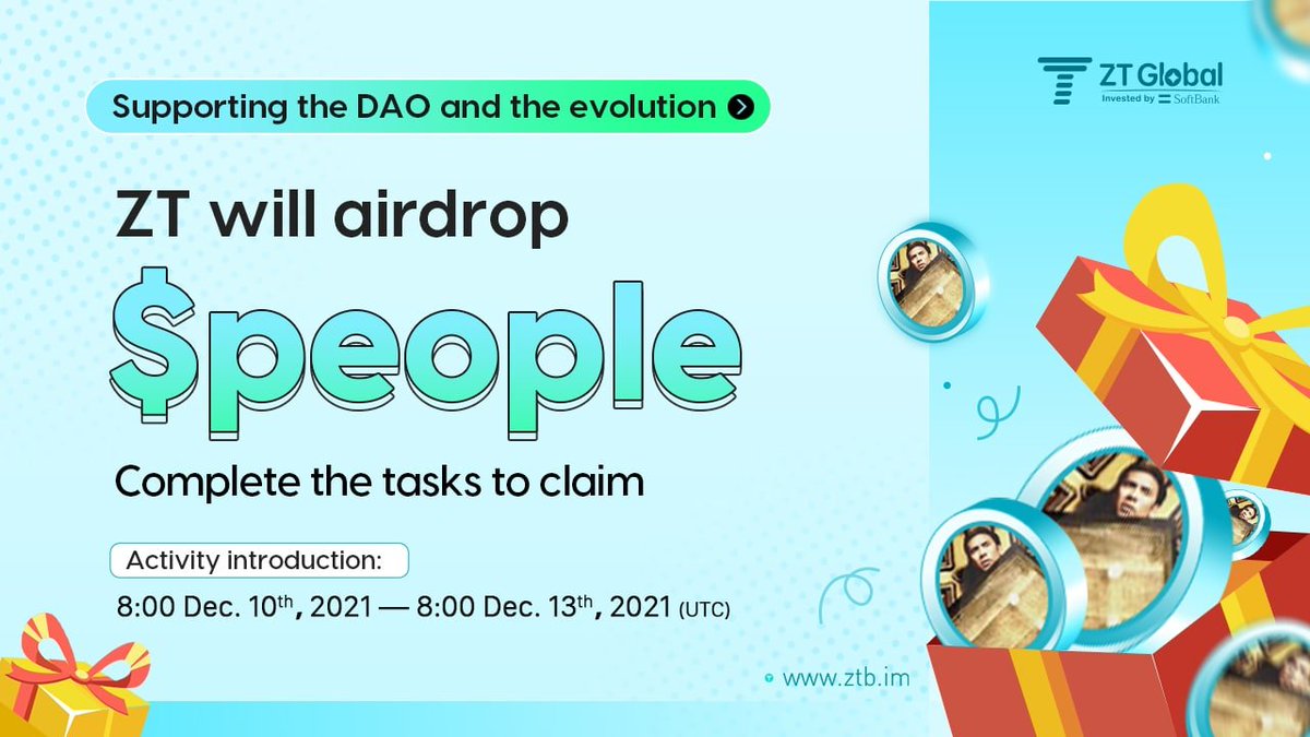 💰100,000 $PEOPLE GIVEAWAY💰
<a href="/The_PeopleDAO/">PeopleDAO (📜, 🤝)</a> @DayuBtc 

📜📜Supporting the #DAO and the evolution: Complete tasks to to claim 100,000 $PEOPLE  

👀Up to 8,000 $PEOPLE can be won by completing the tasks
🔥Join #ZT NOW to claim your bonus!!
⬇️⬇️⬇️
wn.nr/hGG6ry
