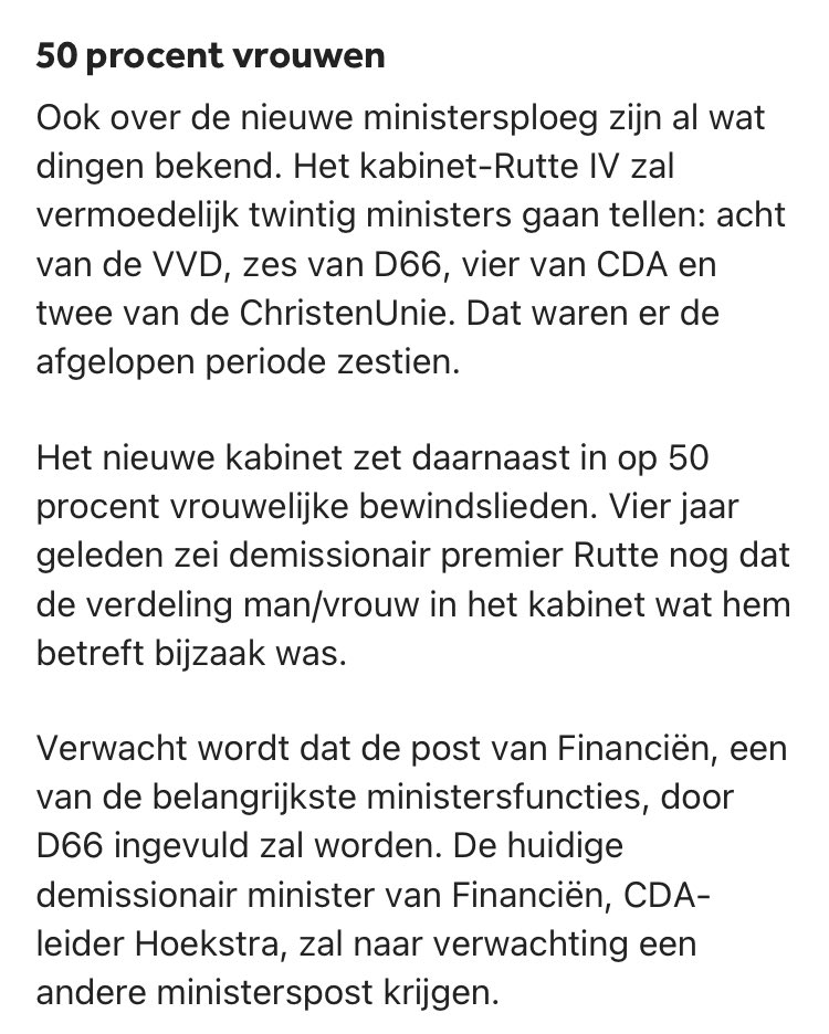 JOVD's tweet photo. Jammer dat ministers niet beoordeeld worden op wat ze kunnen, maar op wat er (niet) tussen de benen hangt. #quotas https://t.co/kDA5I4GLlR