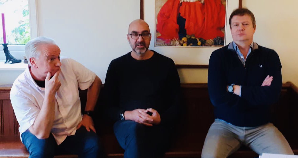 takeapewpodcast's tweet photo. Episode 12, with Revd @raviholy is now out.  Or, to put it another way, the penne has dropped. 
Our last show before Christmas, and it's a cracker.  Amazing journey from “off the rails” punk to parish priest. https://t.co/c7L6vJtIAA https://t.co/NoJssWEjim