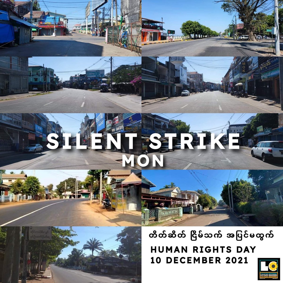 SILENT STRIKE [MON, Mawlamyaing-Kyaikto-Thaton]

We, #Myanmar people, staged #SilentStrike today to dedicate for the fallen heroes during revolution and show our loudest war cry against junta.

#Dec10Coup #OurCityOurRules #WhatsHappeningInMyanmar