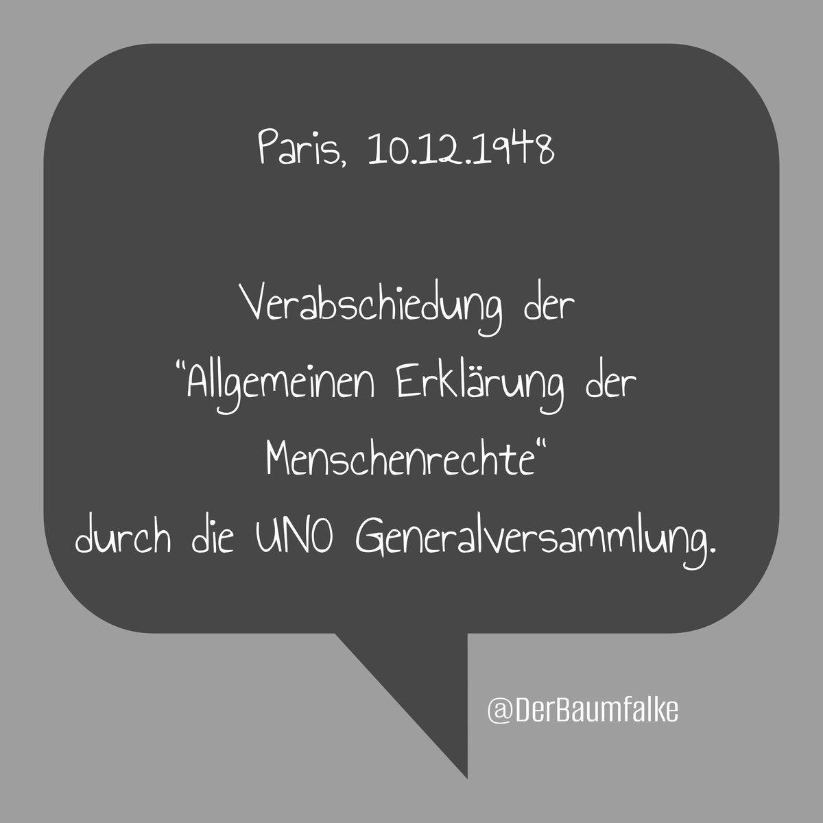 DerBaumfalke's tweet photo. Vor 73 Jahren - am 10.12.1948 - kam die Allgemeine #Erklärung der #MenschenRechte durch die #Uno in #Paris. https://t.co/Fgspdsbcqc