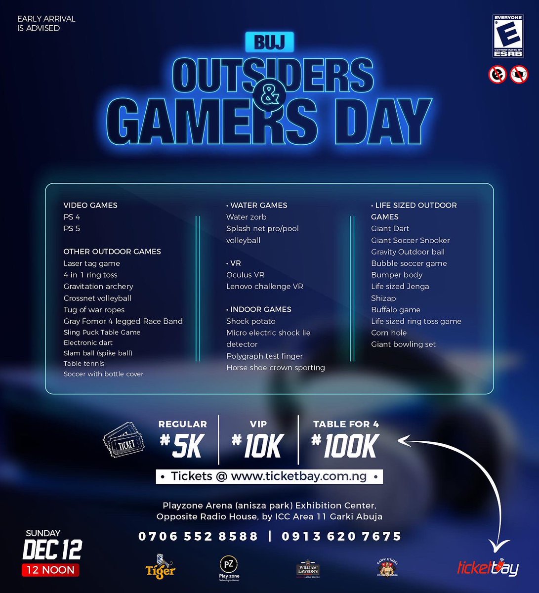 PlayzoneNg's tweet photo. On Sunday we’re outside 🥳🥳🥳🥳
Ticket link in bio 🥳
Pull up Abuja.
#AbujaTwitterCommunity
#PlayzoneArena https://t.co/lHH91KsBKQ
