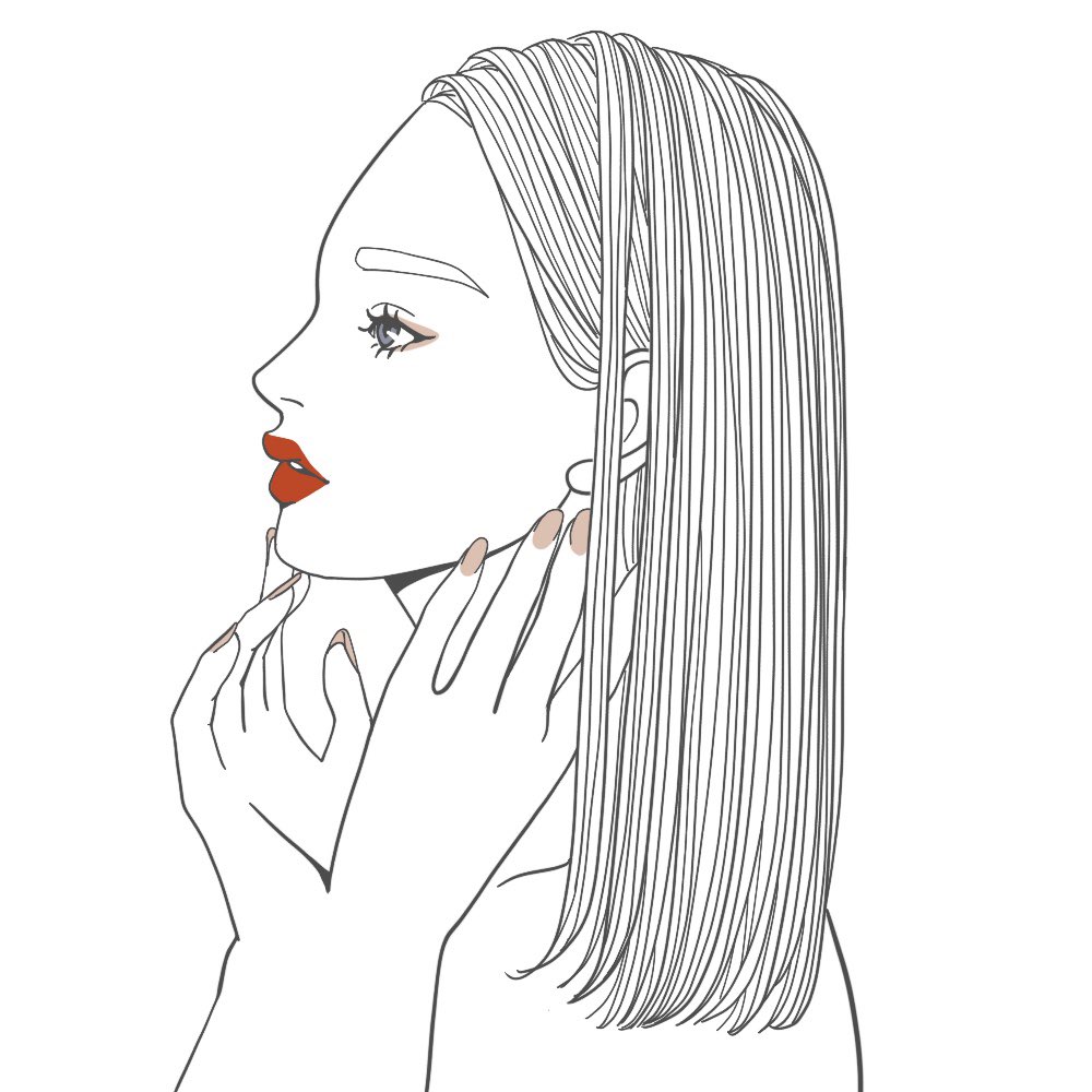 Ishin ファッションイラストレーター クールな横顔 ファッションイラスト ファッションイラストレーター ガールズ イラスト シンプルイラスト 線画イラスト 白黒イラスト シンプルイラスト イラストすきな人と繋がりたい イラストレーターさんと