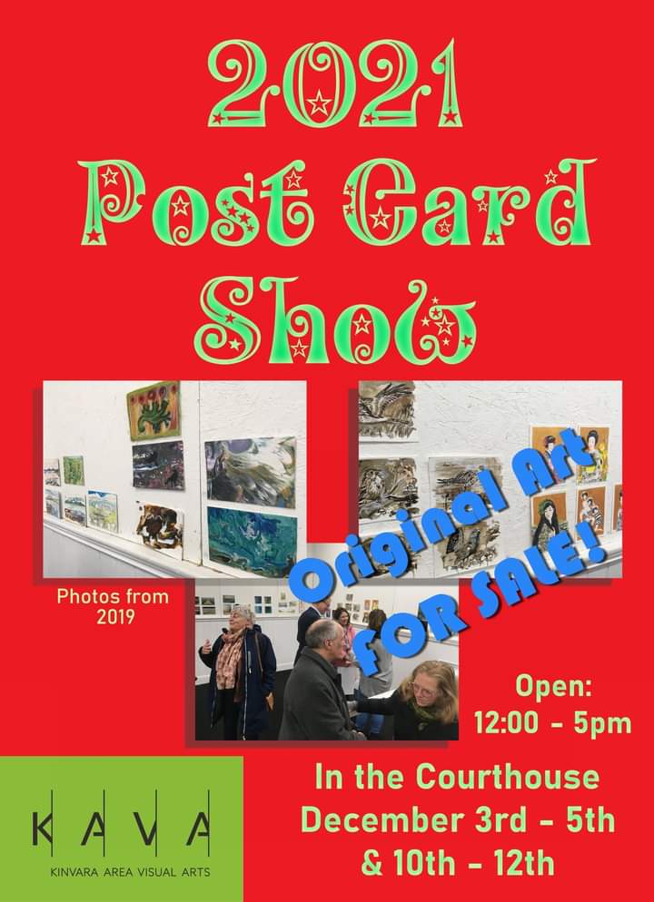 Last few days to check out the post card show at the Courthouse, maybe find a unique gift for someone special #kava #communityart #irishart #galway #kinvara #exhibition #postcardart