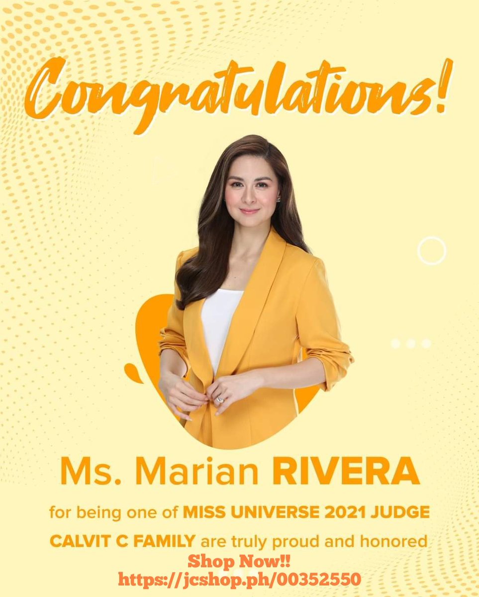 Philleaj05's tweet photo. Truly a QUEEN!
Our very own Miss Marian Rivera will be part of the selection committee for Miss Universe 2021!
Tandaan! Basta Vitamin C, Calvit C!
Get Yours Now at https://t.co/ynk5GkT2HV
Shop All Your Needs at https://t.co/EqJn61Kpat
#CalvitCvitaminC #CalvitC #SodiumAscorbate https://t.co/Of1fGRmwIq