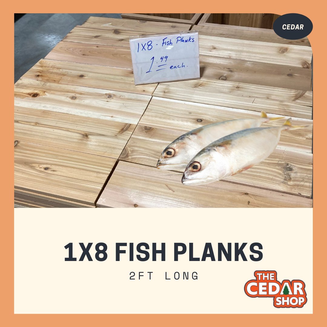 TheCedarShop's tweet photo. Fish Plank $1.49 Each!
For more information on pricing and availability of this or any other product please visit us in store or contact us at: 

info@cedarshop.com
             or
(403) 243-5720

#yycfish #yyc #bbq#realcedar
#buildingmaterial https://t.co/vktlUHIv81