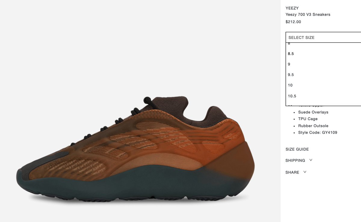 SOLELINKS's tweet photo. Ad: Dropped via Slam Jam
adidas Yeezy 700 V3 'Copper Fade'
=> https://t.co/boRNwIFe79 https://t.co/xqqAYwVbK5