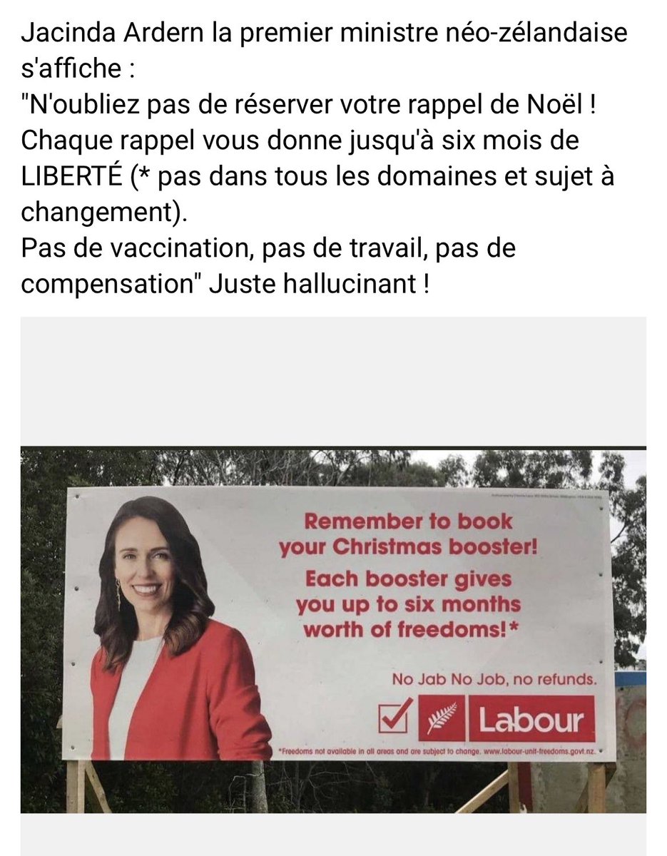 ThejoneOne's tweet photo. @franceinfo Et alors !? Le monde occidental rêve éveillé d'un régime comme la Chine. Vous étiez où depuis 2020 !? Alors, jetez un œil sur l'Australie, Nouvelle-Zélande, Autriche, Allemagne. Et la cerise sur ce tas d'apprentis dictateurs, est cette affiche Made in The New Order Zeland ! https://t.co/VknA32gn0c