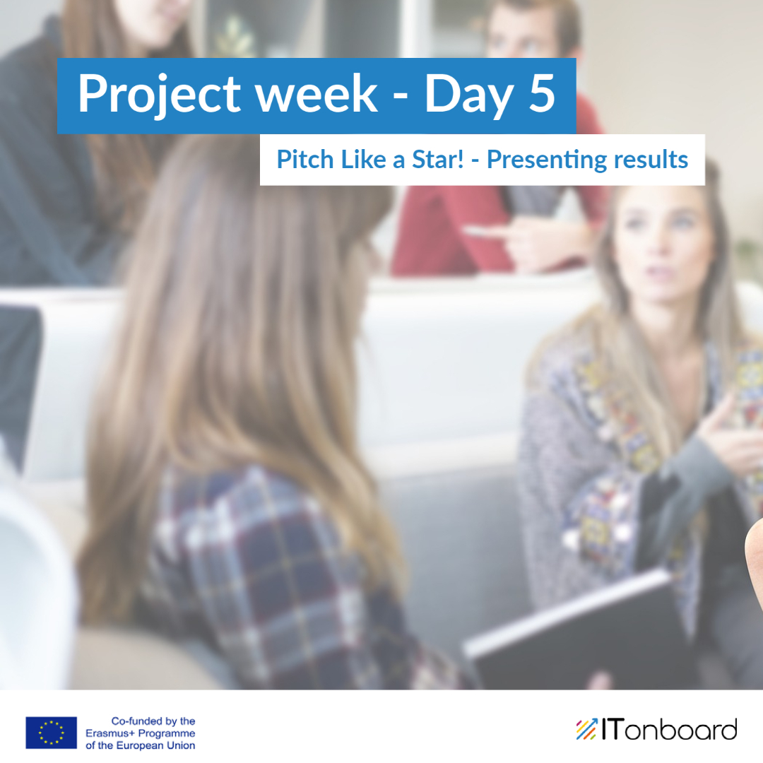 itonboard's tweet photo. Project week - Day 5:
Pitch like a Star! - Presenting results.

Do you know the speed pitching method? 

Further info at:
https://t.co/vidgT3B0yS

#Erasmusplus
#ITonboard #projectweek https://t.co/kSqxuAtKMy