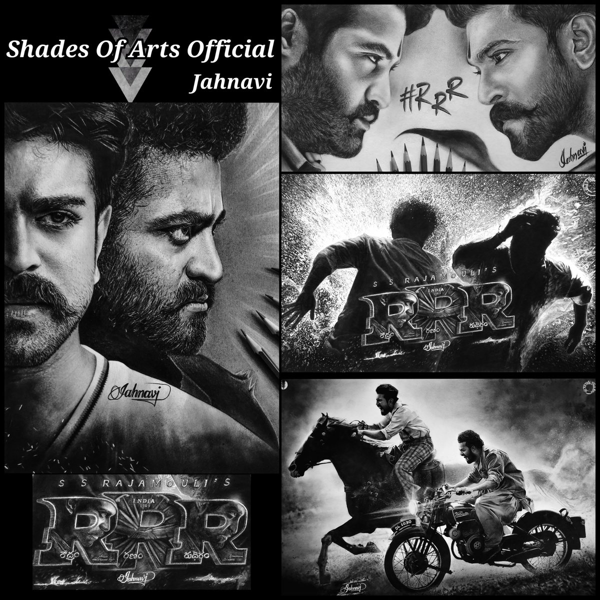 ShadesArts's tweet photo. ❤️MY JOURNEY WITH 🔥RRR🌊 @RRRMovie
🌊 @tarak9999 @AlwaysRamCharan 🔥 @ssrajamouli @ssk1122 @DOPSenthilKumar
It all started with the fan art and made me perfect to present the realistic art❤️🌊🔥
#shadesofartsofficial #RRRTrailer #RRRfanart #RRR #RRRMoive https://t.co/3nEuM99lrb