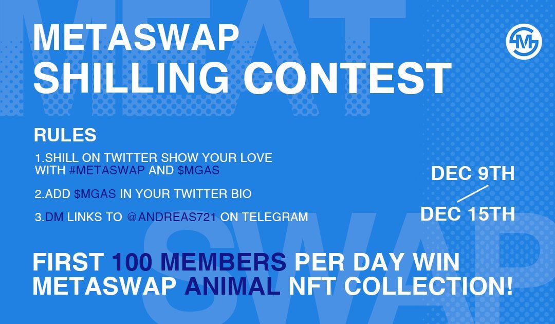 infinitygemzlab's tweet photo. Guys don’t miss 💎 @MetaSwapMGAS Ⓜ️ provides NFT P2P swaps for #ETH, #BSC , &amp;amp; #Polygon 

🚀Connect with #Crypto + #NFT Investors
🚀NFT Marketplace
🚀Artist + Art Forum

Shilling contest is on live🔥

Presale next week🚀

🌐https://t.co/Sw6er8TKXa
📩 https://t.co/z3QWcqWqSr https://t.co/ACClb774rv