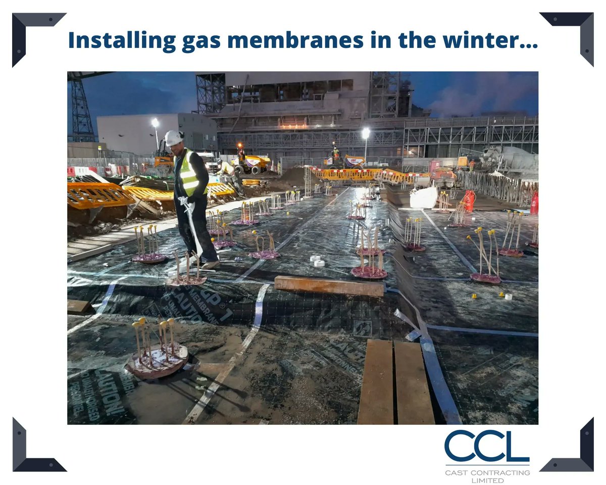cclltd's tweet photo. The joys of installing gas membranes in the winter...🌙❄️

#FridayFeeling #FridayThoughts #winter #construction #constructionsite #gas #membranes #waterproofing #waterproofingexperts #waterproofingsolutions #dark https://t.co/WfNYXAPljI