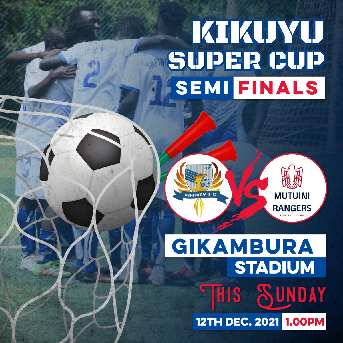 SeniorsDrSch's tweet image. Let&apos;s cheer on Infinity FC as they play against  Mutuini Rangers in the Semifinals of the Kikuyu Super Cup.
Join us on Sunday at Gikambura Stadium at 1pm ⚽

#TeamInfinity #InfinityFC #Football #Soccer #SeniorsDrivingSchool #kenyafootball #kikuyusupercup #Kasarani