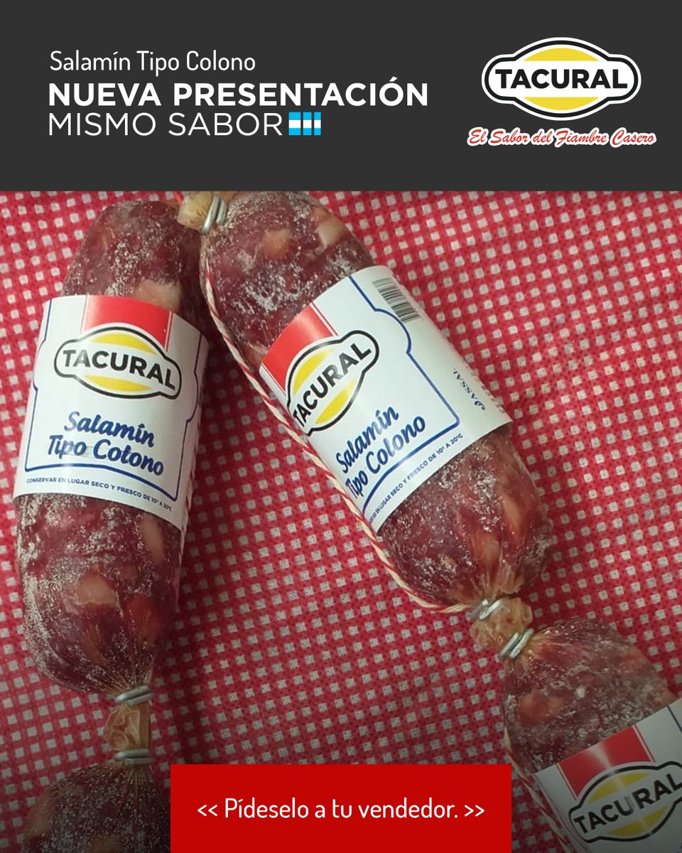 ChacinadosT's tweet photo. 😉🧀🍴 ¿Qué estas esperando? 🥖🍻🥓
Pídeselo a tu vendedor.
Nueva presentación👌 de Salamín Tipo Colono 🤯
Mismo sabor 🇦🇷

#BuenViernes #Viernes #Chacinados #FinDeSemana #BuenDía #SaborÚnico #Fiambre #Embutidos #CiudadDeSantaFe #SantaFe #Argentina https://t.co/7ZuZ5Sif2c