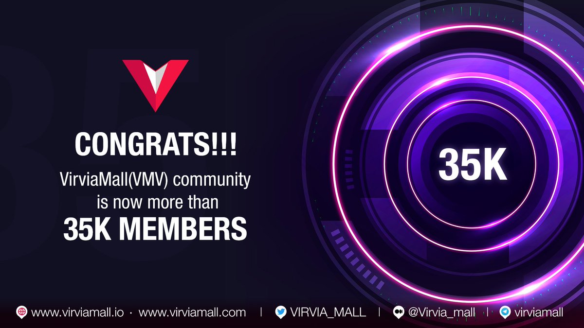 <a href="/VIRVIA_MALL/">VIRVIAMALL</a>(VMV) team is happy to announce that now we are the community of more than 35K members. The IDO of <a href="/VIRVIA_MALL/">VIRVIAMALL</a> (VMV) is live from today on <a href="/UNCX_token/">UNCX Network</a> (UniCrypt) Get your spot booked now!!