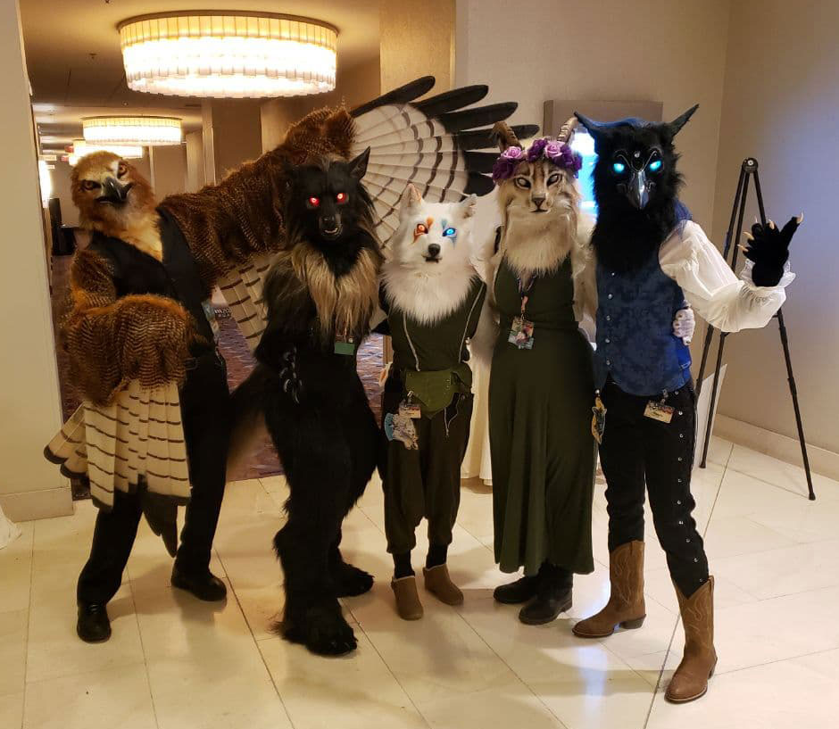 gyrhawk's tweet photo. Ocean's 5, preparing for the Great Sushi Heist!
me, @shaqual_wolf , @Arylena_ , @Mylunee , and @Makalu8485  at #MFF2021 

🦊 by @clckwrkcreature 
📸 by @jzippilli1 https://t.co/DF5CQ0yYQX