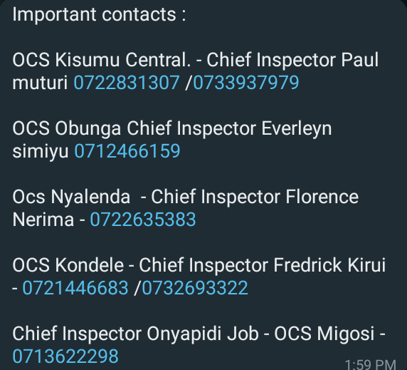 itswinnienjeri's tweet photo. If in case you hear anything to do with SGBV, below are important contacts you should call; if you're around Kisumu and it environs.
Don't remain silence but take action.
@kmet_kenya
@equalitynow
@stada_ke
@inukasuccess
@BokaHaven
@NCPD_Kenya
#CompendiumLaunch https://t.co/xDkPSp8mEs