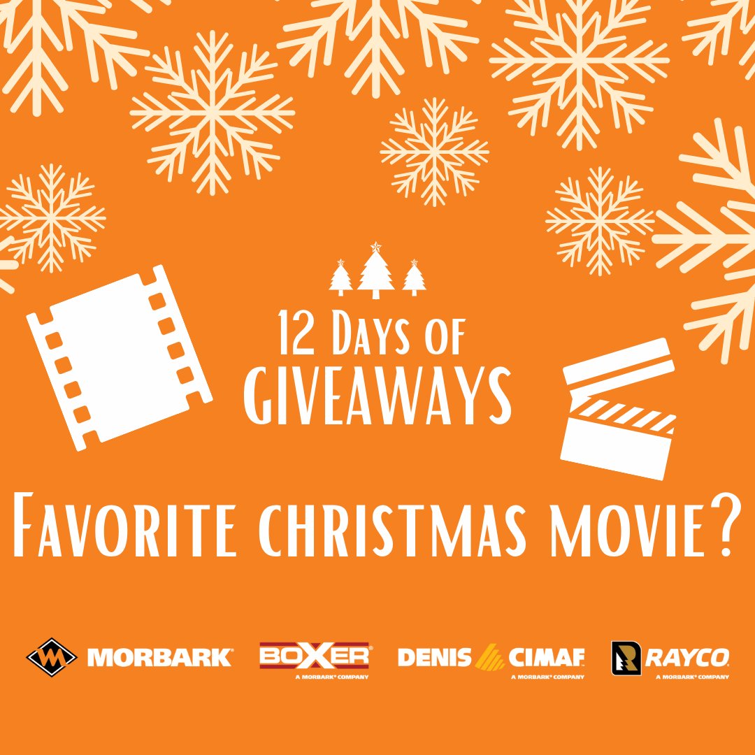 #Morbark12DaysofGiveaways Day 2👉 What is your favorite Christmas movie of all time? Head over to our Facebook page to let us know, and for a chance to win great prizes! ecs.page.link/7ib9N 

#12DaysofGiveaways #morbark #12daysofchristmas #12daysofgiving #12daysgiveaway