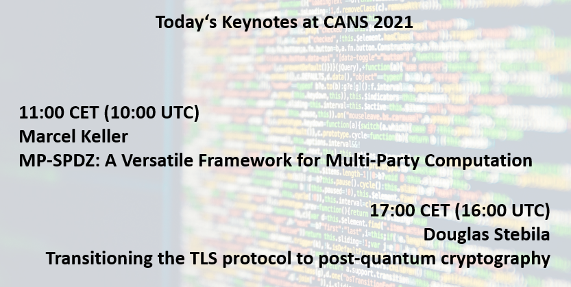 CANS_Conference (@cansconference) on Twitter photo Late registration is still possible (and free!):
cans2021.at/registration/
<a href="/mkskeller/">Marcel Keller</a> <a href="/Data61news/">Data61</a> @dstebila <a href="/UWaterloo/">University of Waterloo</a> Late registration is still possible (and free!):
cans2021.at/registration/
<a href="/mkskeller/">Marcel Keller</a> <a href="/Data61news/">Data61</a> @dstebila <a href="/UWaterloo/">University of Waterloo</a>