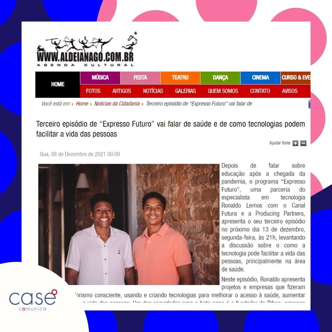 case_comunica's tweet photo. No próximo episódio de Expresso Futuro @lemos_ronaldo vai apresentar projetos e tecnologias criados para melhorar o acesso à saúde, aumentar doações e facilitar a vida das pessoas. 

#caseland #casecom #caserp #casécomunica https://t.co/gCpI8pLm5Y