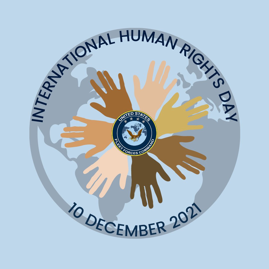USFleetForces's tweet photo. On this International Human Rights Day, we celebrate to raise awareness about people's social, cultural, and physical rights and to ensure the welfare of everyone around the world. #HumanRightsDay #USFFC https://t.co/aXMVc5jIcI