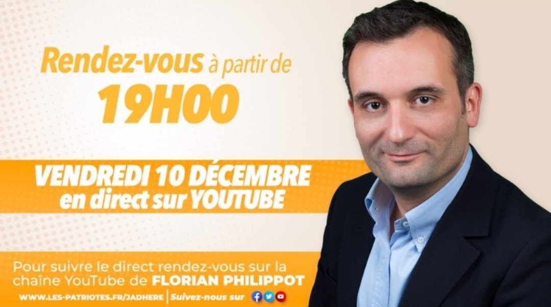PatriotesIsere's tweet photo. ⚠️LE RDV DE LA SOIRÉE @f_philippot président du mouvement @_LesPatriotes en direct sur sa chaine Youtube ! 🇫🇷
📆 Ce soir
🕖 À 19h
🥳 Soyez présent !
➡️ Lien : https://t.co/tGwfM9qkoh
(Abonnez-vous par ailleurs)
#FlorianPhilippot #LesPatriotes #NonauPassSanitaire
#liberté https://t.co/4vEewfqLPA