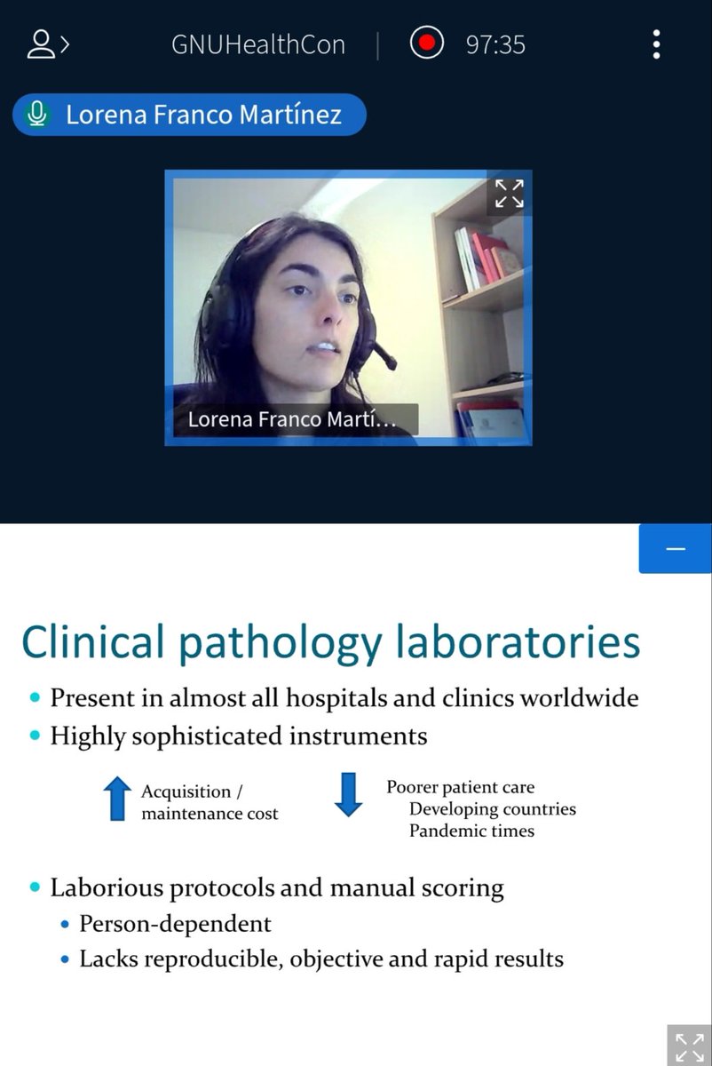 gnusolidario's tweet image. #GHCon2021 Lorena Franco-Martinez and the Cost-effective technologies for a routine clinical pathology laboratory #libresoftware #LIMS @gnulims