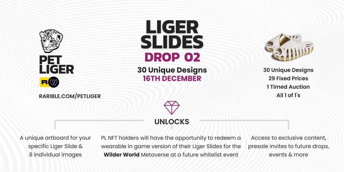 calibrate_io's tweet photo. Under a week to go! 🚀
#LigerSlides Drop 2 - 'THE NEXT 30' by @PetLiger 

Join the discord and stay tuned 💎
https://t.co/hDmbNOKmgq

#WilderWorld #Metaverse #PetLiger https://t.co/6qUQa6bCPX