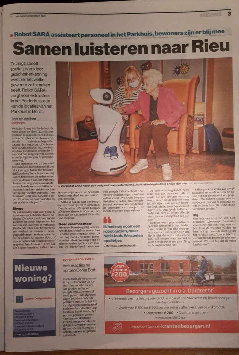 Geweldig wat moderne techniek voor de zorg kan betekenen. #hetparkhuis #zorgrobot #zorg #ouderenzorg