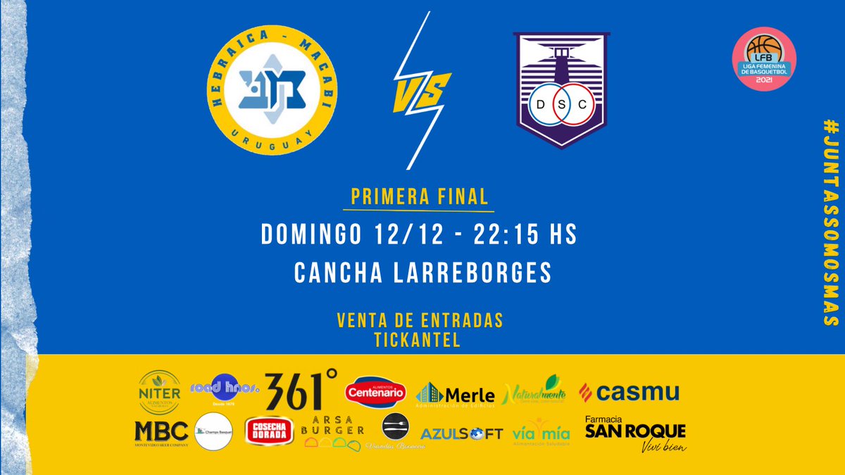 Jugamos la primera final!
Entradas a la venta en tickantel.com.uy/inicio/?0
Aforo limitado!
