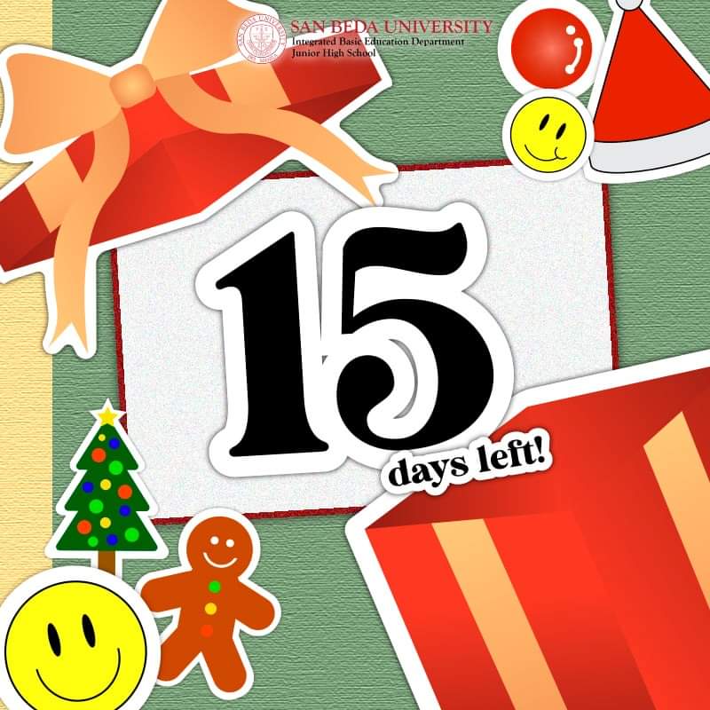 SBURjhsSC's tweet photo. Namamasko po! 😇

Jacket, check! ✅ 
Ninang's invitation, check! ✅

Tingin-tingin sa calendars, Bedans! Dahil kumakatok na ang jolly cheers sa pinto ng bawat isa. Pasko-ready na ba kayo?

15 DAYS LEFT 'TIL CHRISTMAS! 🎄❤️

#paSCountdown
#Bedistarngpasko 🦁
#JHSStudentCouncil https://t.co/IwPiXgP02v