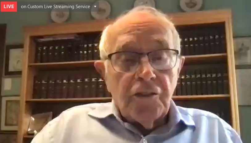 Former Judge Johan Kriegler, former <a href="/ConCourtSA/">Constitutional Court</a> judge and chair of the <a href="/IECSouthAfrica/">IEC South Africa</a> and chair of <a href="/FreedomULaw/">Freedom Under Law</a> greets fellow democrats
